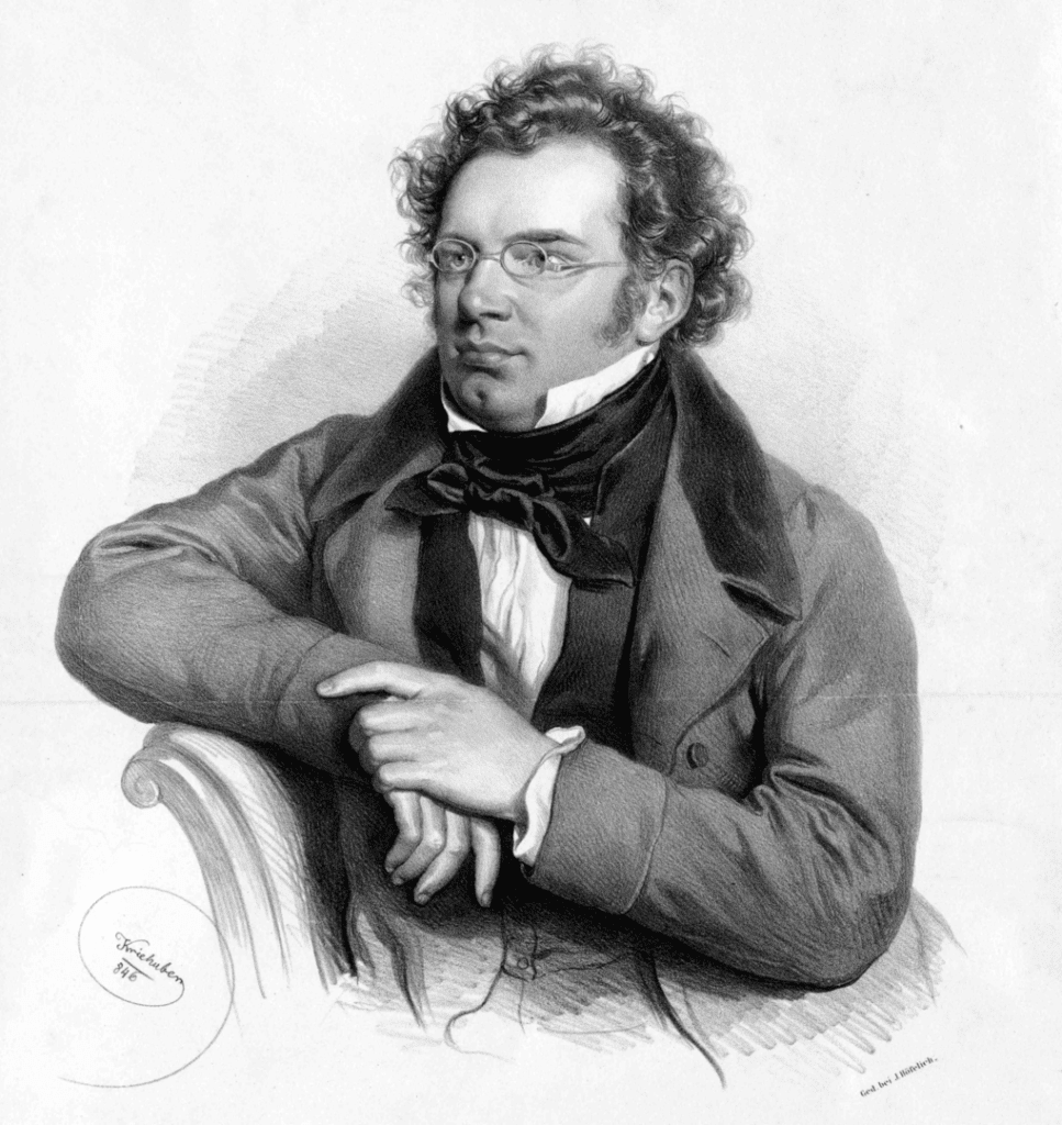 ON SCHUBERT'S SERENADE 1 Schubert by Josef Kriehuber (1846 lithograph)